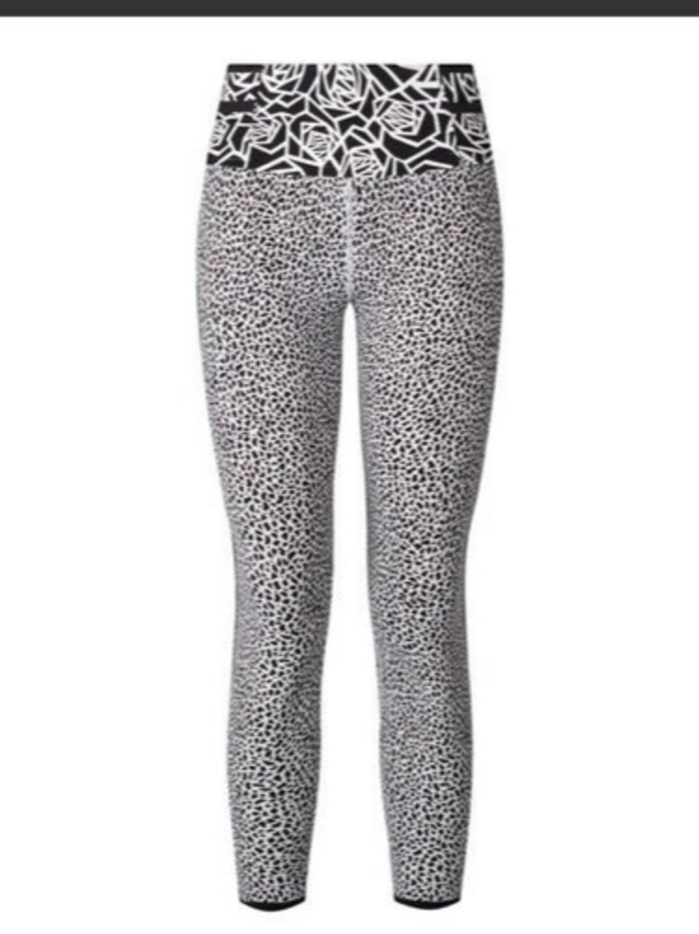 lululemon Real Quick Tight Geometric Athletic Leggings in White & Black